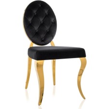 Stool on a metal frame ODDA Metal/fabric, gold/black 50.5x65x91 cm