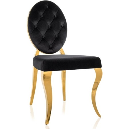 Stool on a metal frame ODDA Metal/fabric, gold/black 50.5x65x91 cm