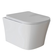 The toilet of the suspended Wave Promo, a duroplast with a microlypt, a beard, white, (l)