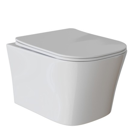 The toilet of the suspended Wave Promo, a duroplast with a microlypt, a beard, white, (l)