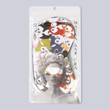 Mask for sleep "animals", 19 × 9.5 cm, elastic band is single, color mix-4