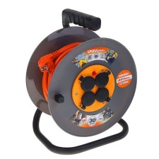 An extension cord on the coil of the Universal Vem-250, 4x30 m, PVS 3x1.5, IP44, sockets with a hill. lid