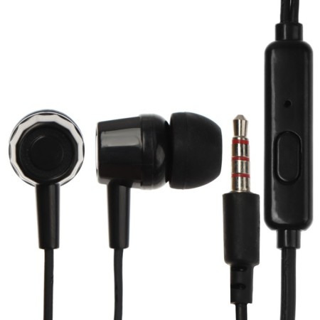 Headphones Krutoff HF-J69, vacuum, microphone, 106 dB, 16 Ohm, 3.5 mm, 1 m, box, black