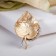 Brooch "Leaves", the color of silver-gold matte