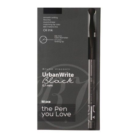 Ballic handle Bruno VisConti UrbanWrite Basic, 0.7 mm, oil -based black ink-1