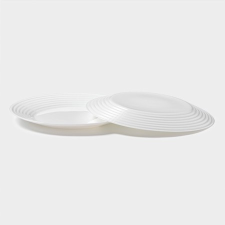 Luminarc Harena table service, 18 items, d = 25/23.5/19 cm, glass ceramics, white-2