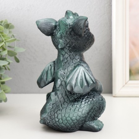 Figure "Dragon" 18x10x10 cm, dark green-2