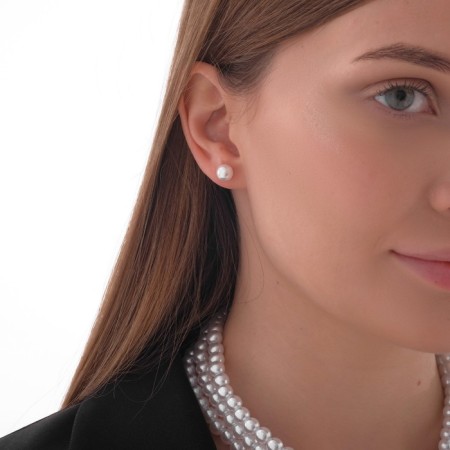 Set 2 subjects: chocker, earrings "celebration" trio, white-silver color, 30 cm-3