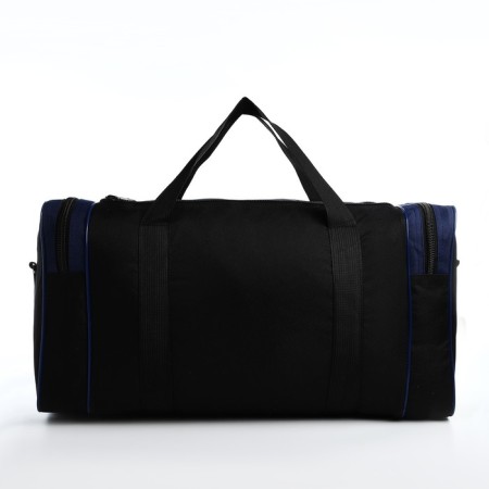 Road bag with lightning, 3 outer pockets, long belt, black/blue color-1