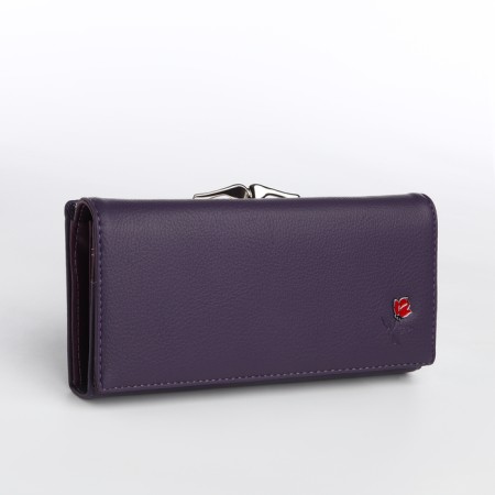 Women's wallet on magnet, purple color