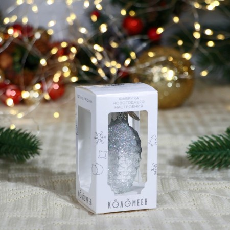 Christmas tree decoration "bump in the snow", transparent series, silver, gift packaging, H-8cm-1