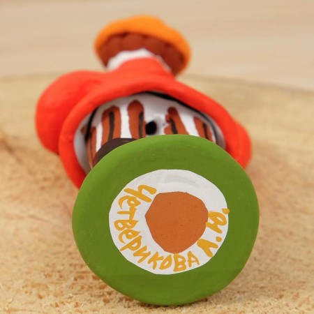 Dymkovo toy "Man with a gift", mix-7