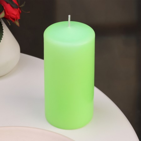 Candle - Aromatic "Apple" cylinder, 6x12.5 cm, 35 hours, 283 g, green-1