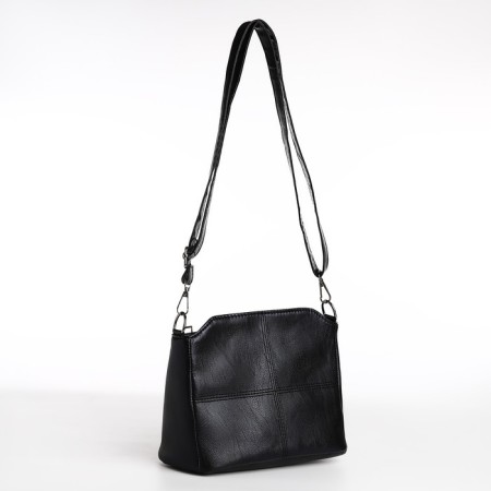 Bag Cross-Bodi with a zipper, black color-2