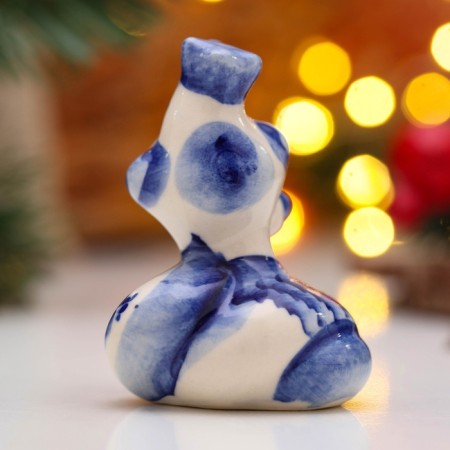 Новый год. Сувенир «Змея Скоропея» 7,5×6,5 см, гжель-2