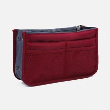 Cosmetic coat-organizer on zippers, burgundy color