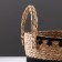 Storage basket "Colombia", with handles, 24 x 24 x 13 cm, natural, black