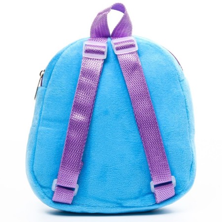 Blue backpack, with a zipper, with a pocket, 19 x 22 cm "Elsa", a cold heart-1