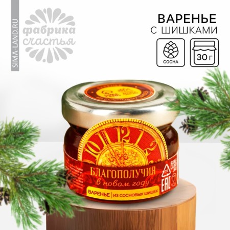 Jam from the cones "New Year: well -being in the new year", 30 g.