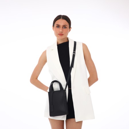 Women's bag over the shoulder Textura, small size, black color-6