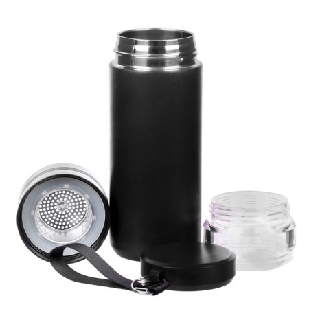Thermos for tea and coffee, 500 ml, with a flask, retains heat up to 8 hours, black-1