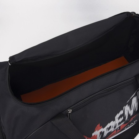 Road bag with a zipper, shoes, external pocket, long belt, black color-2