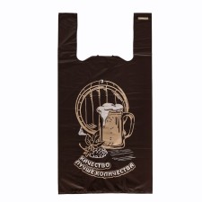 Package Polyethylene T -shirt 28 + 14 x 55 cm, 20 μm, brown 