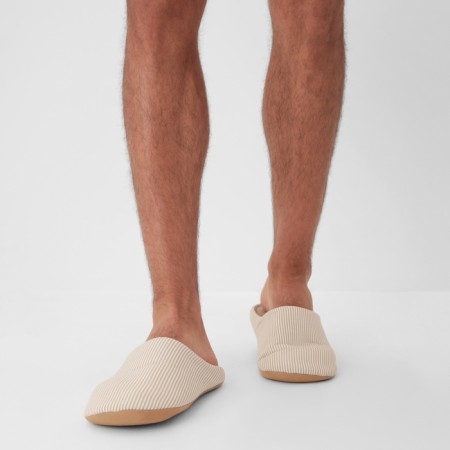 Male slippers, eco size 44-45, beige strip-5