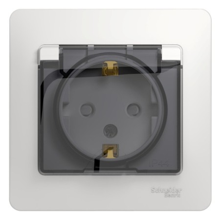 SEM SE GLOSSA, 16 A, 250 V, built -in, with salary, curtains, lid, IP44, white, GSL000148