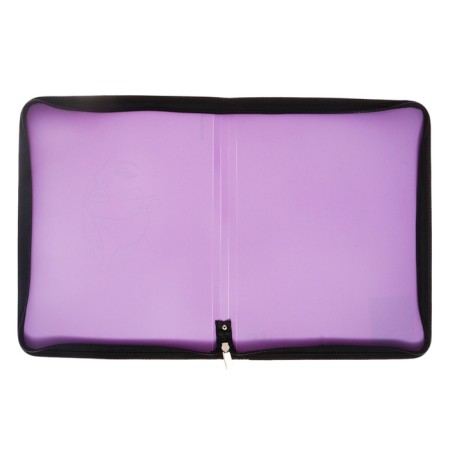 A4+, 600 μm lightning folder, Erichkrause "Manga Faces" 251x330x30mm, plastic, zipper around, purple, mix-2