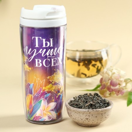 Set "The Most Beautiful Flower": Green Tea with Jasmine 20 g, a thermostat 350 ml., Diary 80 sheets, pen-2