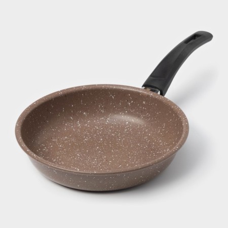 Rock pan, d = 17 cm, plastic handle, anti -stick coating, brown color-1