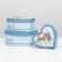 A set of boxes 3 in 1 heart "roses" Blue, 21 x 19 x 9 - 15.5 x 14 x 6 cm