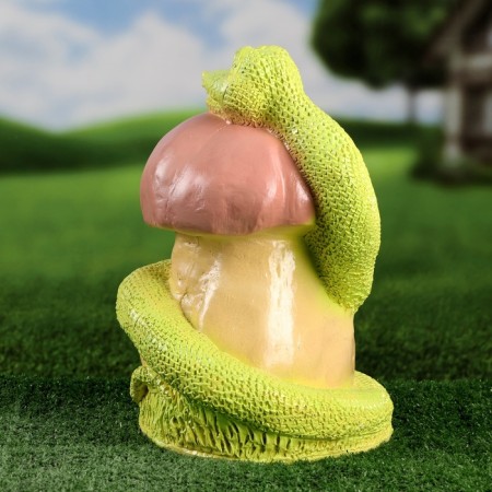 Garden figure "Snake with a mushroom" Saladovaya, 22x32cm-2