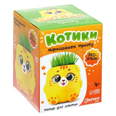 Set for experiments "Kotiki. We grow grass ", yellow pot-7