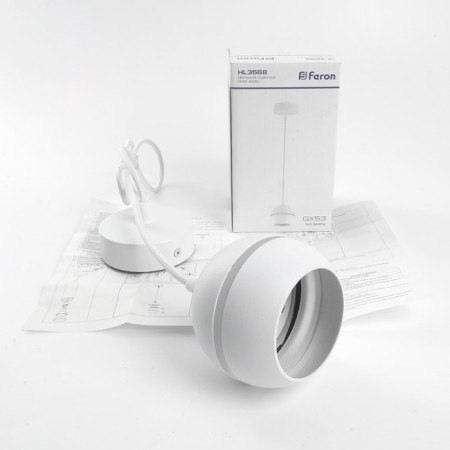 Ceiling light Feron HL3568, IP20, GX53, 15 W, 90x90x80 mm, white color-6