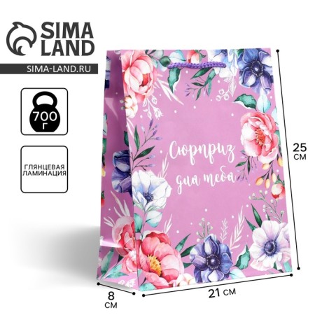 Gift package laminated, packaging, “With Great Love”, ML 21 x 25 x 8 cm