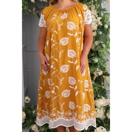 Women's dress, size 52, mustard color-12