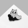 Icon "Ghost" kitten, black and white color in ferrous metal