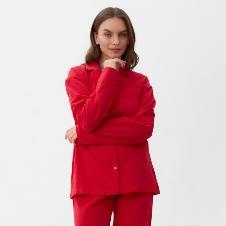 Пижама женская (рубашка и брюки) KAFTAN "Basic" р.44-46, красный-1