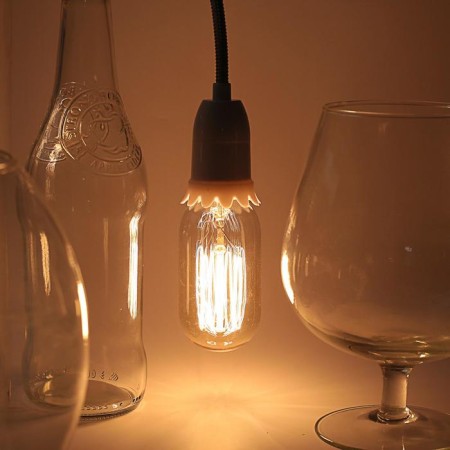 Nonintage incandescent lamp, T45, 40 W, E27, 230 V, 113x45 mm, warm white-1