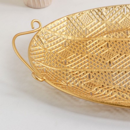 Renaissance tray, 45 × 26.5 × 3 cm, gold color-1