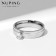 Ring Xuping relief, white color in silver, size 18