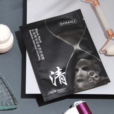Black oxygen bubble mask for the face "Bamboo coal" 30 g