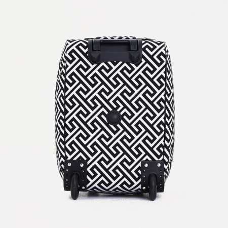 Small suitcase 52 l (s) "Factory Cartes", lightning department, external pocket, 2 wheels, black/white color-3