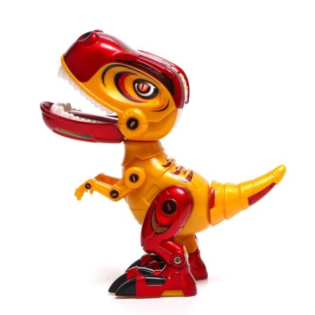 Dinosaurus “Dinobot” IQ Bot, interactive: reacts to touch, sound, light, metal, batteries, yellow-1