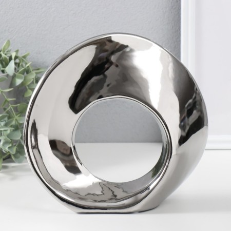 Souvenir Ceramics "Abstraction. Ring" silver 23x8.5x21.5 cm