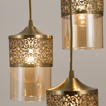 Suspended lamp Citilux "Emir" CL467033, 30x30x120 cm, 3x75W, E27, brown color-8