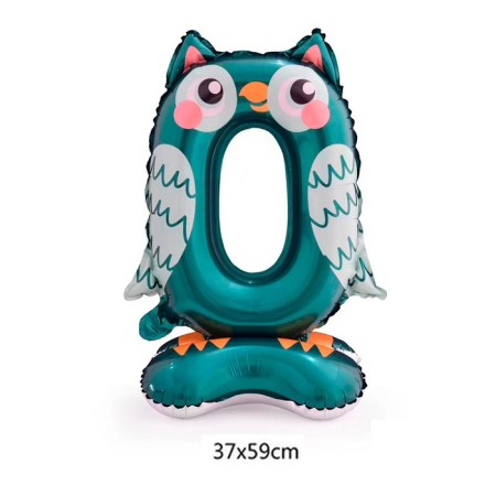 Foil ball 24 "Number 0" on the stand, owl