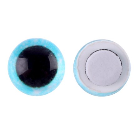 Elose -based eyes, set of 10 pcs., Size 1 pc. - 8 mm, blue color with sparkles